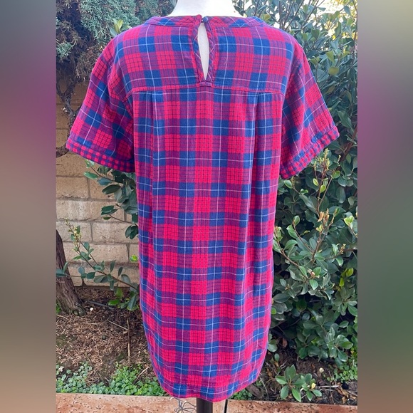 MADEWELL ~ Classic Blue & Red Flannel Dress ~Soft As A Well-Loved Flannel! Small - Picture 8 of 11